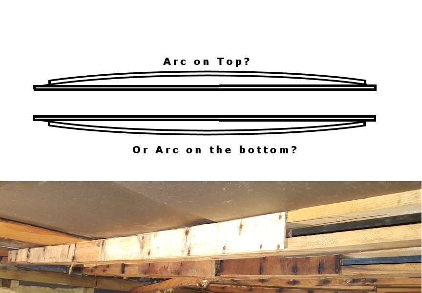 Box beam roof 'ribs' composite drawing and photo